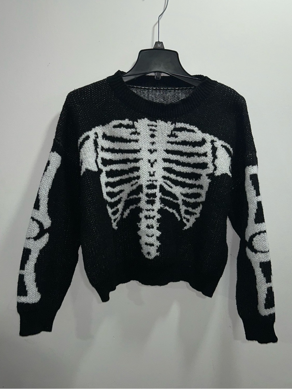 Black & White Skeleton Crewneck Sweater